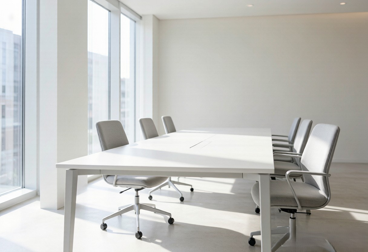 Bright minimalist meeting and negotiation space