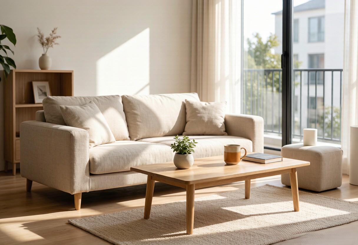 Bright home lifestyle scene with natural lighting