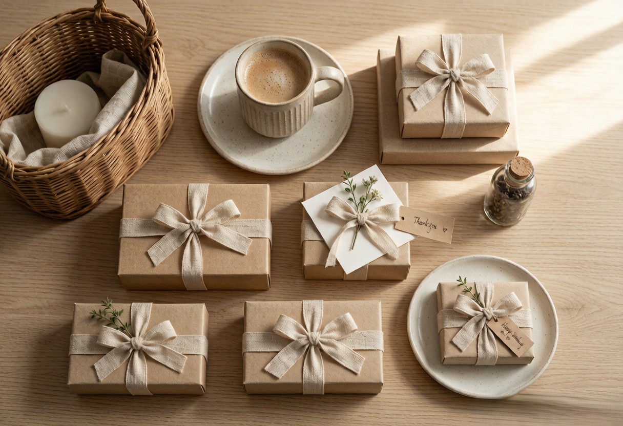 Curated gift collections and daily essentials with soft lighting